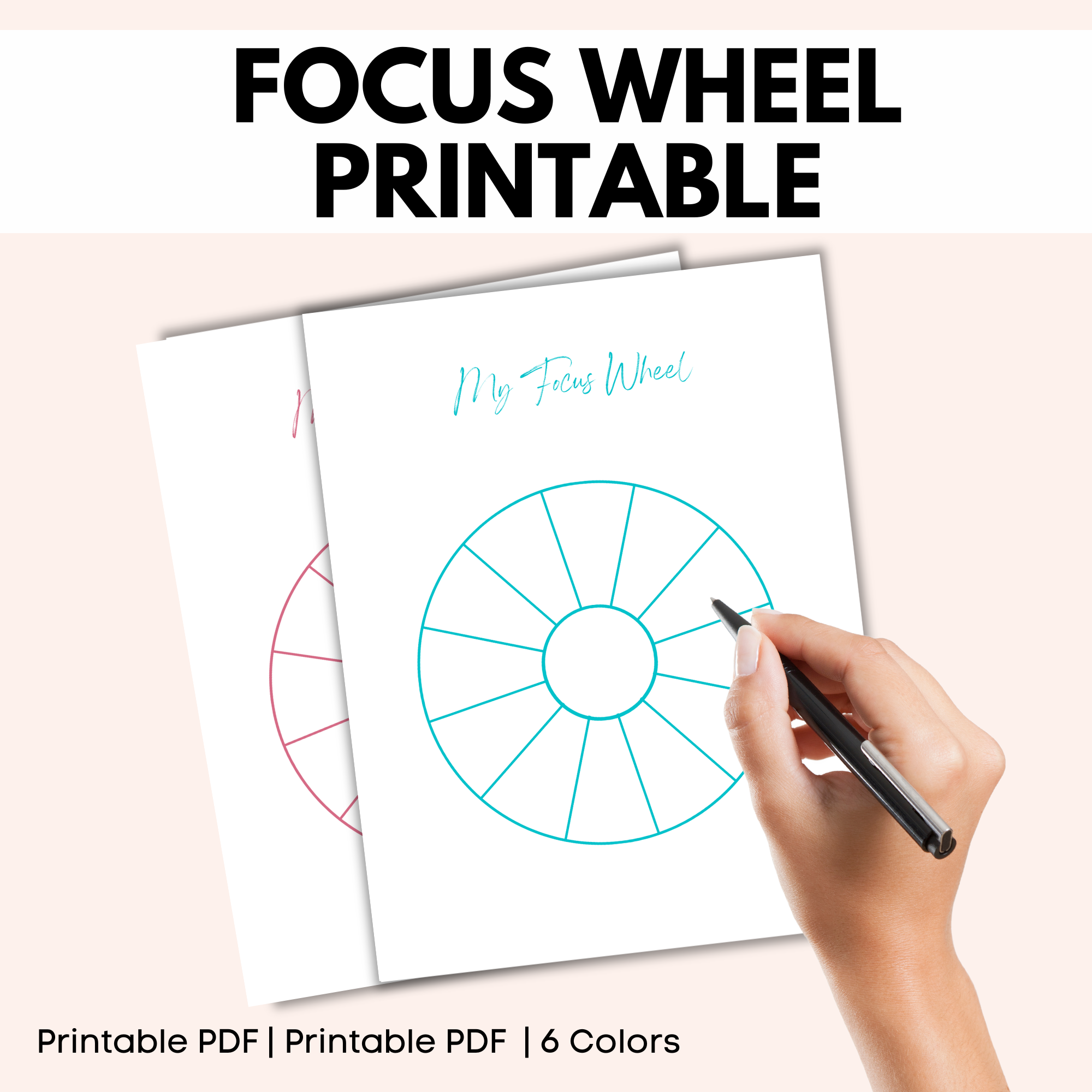 Focus Wheel - Law Of Attraction Worksheet - Grateful Manifesting ...
