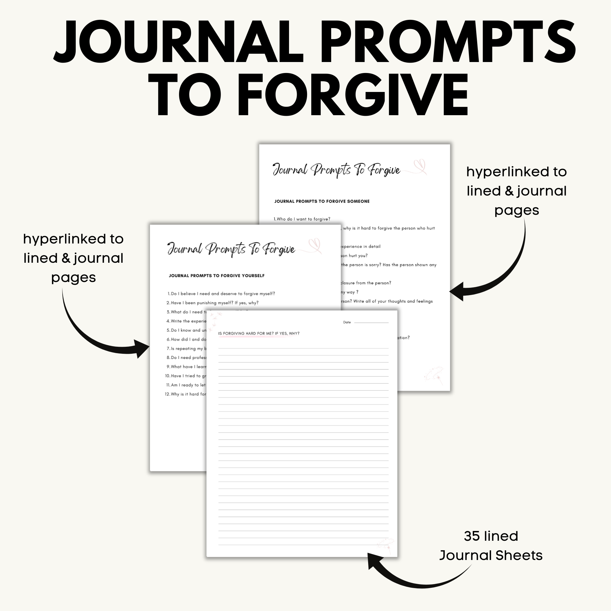 Journal Prompts To Forgive - Grateful Manifesting Printables Shop
