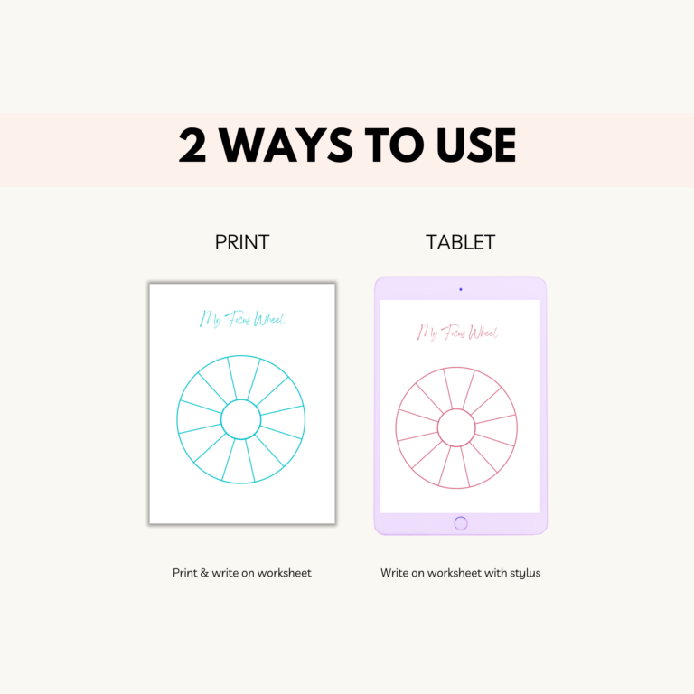 Focus Wheel - Law Of Attraction Worksheet - Grateful Manifesting ...