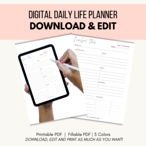 Daily Life Planner Printable - 7 Colors - Grateful Manifesting ...